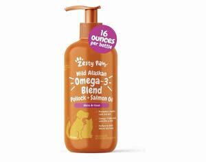Zesty Paws Wild Alaskan Omega-3 Blend Pollock + Salmon Oil for Dogs & Cats, 16oz